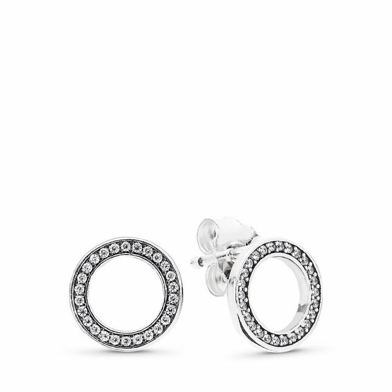 Pandora Forever Pandora Stud Earrings Ireland - Sterling Silver/Cubic Zirconia - 935714VQM